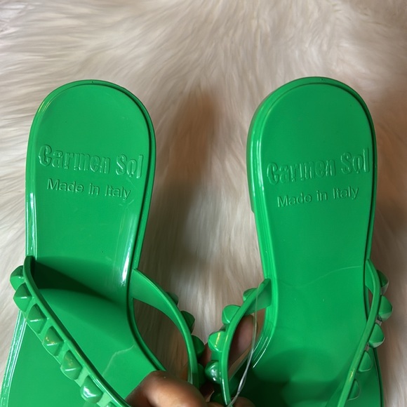 Carmen Sol Maria Flat Sandal Size 10 Green - Picture 4 of 11